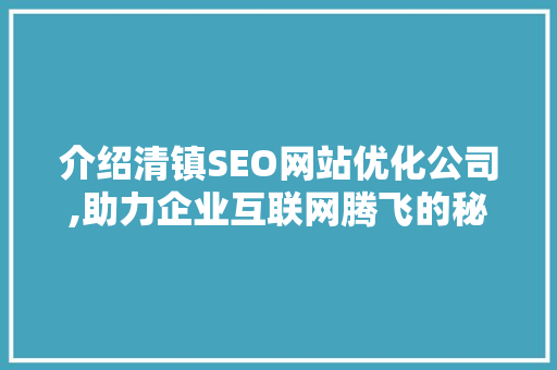 介绍清镇SEO网站优化公司,助力企业互联网腾飞的秘密武器