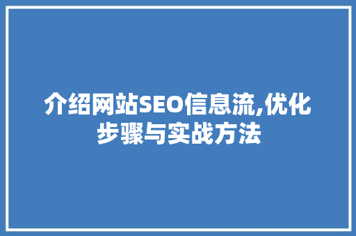 介绍网站SEO信息流,优化步骤与实战方法