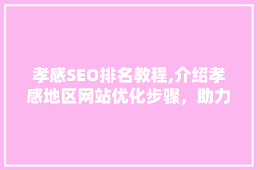 孝感SEO排名教程,介绍孝感地区网站优化步骤，助力企业脱颖而出