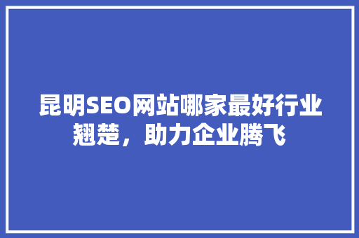 昆明SEO网站哪家最好行业翘楚，助力企业腾飞