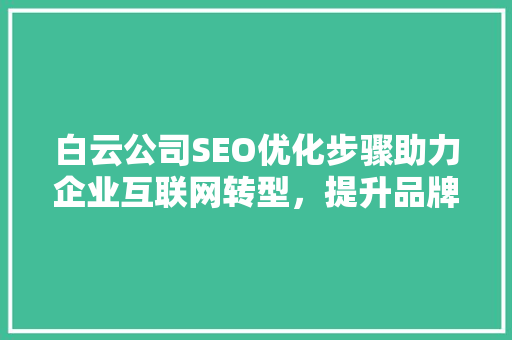 白云公司SEO优化步骤助力企业互联网转型，提升品牌竞争力