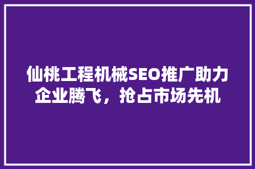 仙桃工程机械SEO推广助力企业腾飞，抢占市场先机