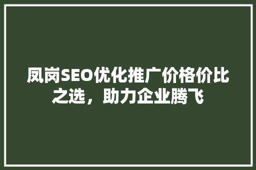 凤岗SEO优化推广价格价比之选，助力企业腾飞 操作系统