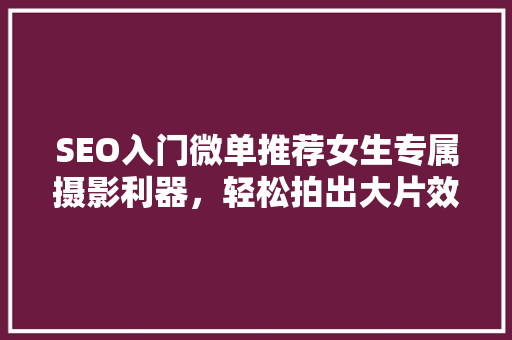 SEO入门微单推荐女生专属摄影利器，轻松拍出大片效果
