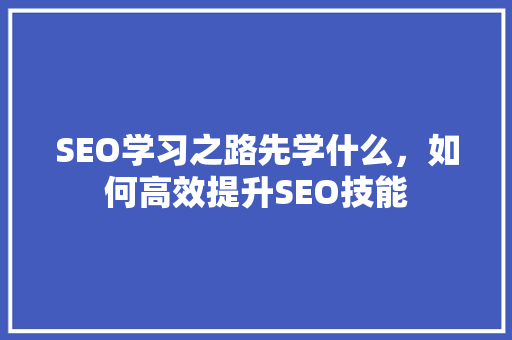 SEO学习之路先学什么,如何高效提升SEO技能 电脑故障维修 SEO学习之路先学什么,如何高效提升SEO技能 电脑故障维修