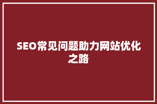 SEO常见问题助力网站优化之路 SEO常见问题助力网站优化之路