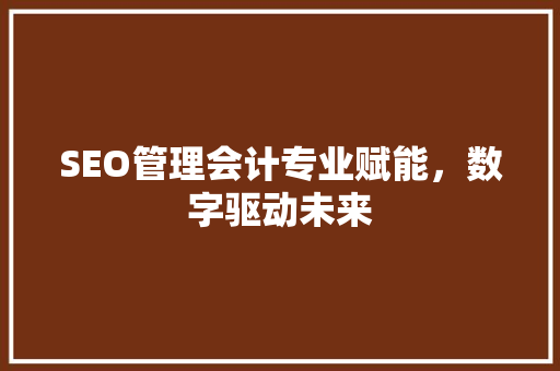 SEO管理会计专业赋能，数字驱动未来