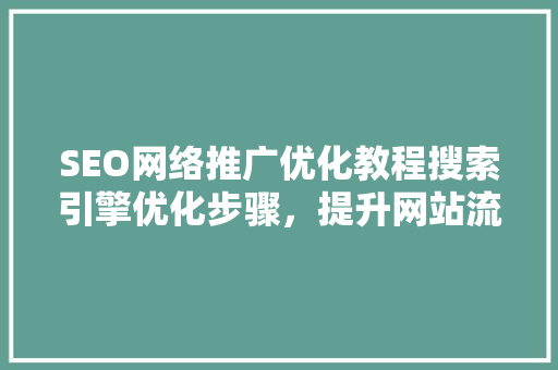 SEO网络推广优化教程搜索引擎优化步骤，提升网站流量与转化率