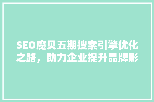 SEO魔贝五期搜索引擎优化之路，助力企业提升品牌影响力