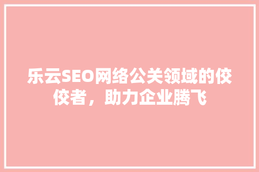 乐云SEO网络公关领域的佼佼者，助力企业腾飞