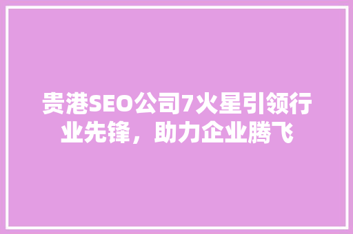 贵港SEO公司7火星引领行业先锋，助力企业腾飞
