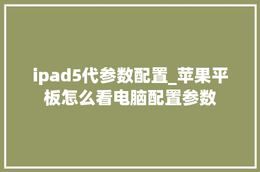 ipad5代参数配置_苹果平板怎么看电脑配置参数
