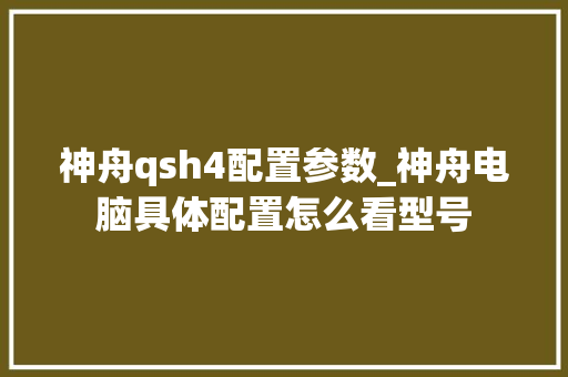 神舟qsh4配置参数_神舟电脑具体配置怎么看型号