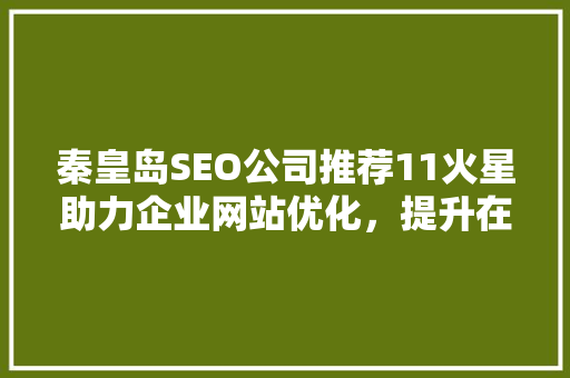 秦皇岛SEO公司推荐11火星助力企业网站优化，提升在线竞争力