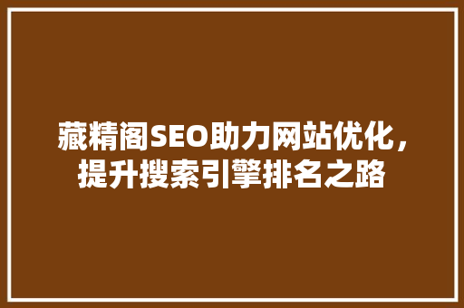藏精阁SEO助力网站优化，提升搜索引擎排名之路