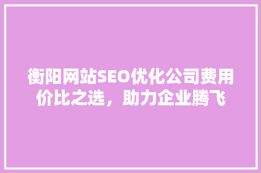 衡阳网站SEO优化公司费用价比之选，助力企业腾飞