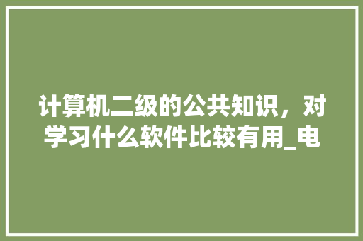 计算机二级的公共知识，对学习什么软件比较有用_电脑公共基础知识考什么