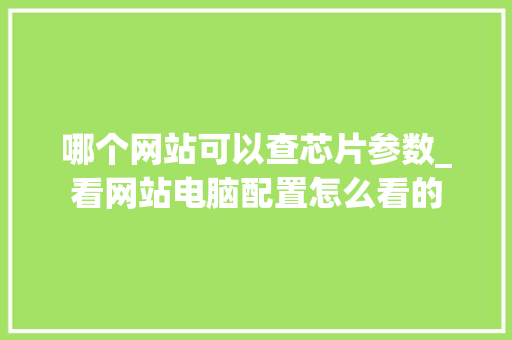 哪个网站可以查芯片参数_看网站电脑配置怎么看的