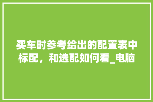 买车时参考给出的配置表中标配，和选配如何看_电脑主机怎么看配置表格图片