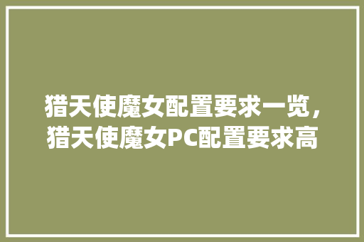 猎天使魔女配置要求一览，猎天使魔女PC配置要求高吗_荣耀猎人怎么看电脑配置参数