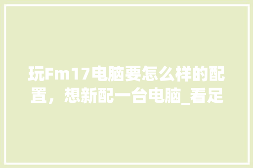 玩Fm17电脑要怎么样的配置，想新配一台电脑_看足球电脑配置怎么看的出来
