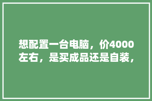想配置一台电脑，价4000左右，是买成品还是自装，怎样配置好_电脑配置成品效果怎么看的 电脑基础