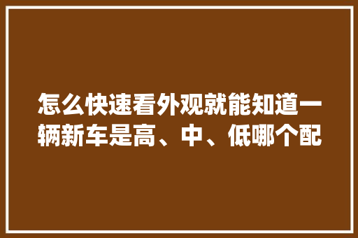 怎么快速看外观就能知道一辆新车是高、中、低哪个配置_电脑外观怎么看配置参数