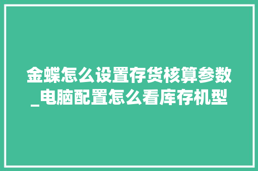 金蝶怎么设置存货核算参数_电脑配置怎么看库存机型号