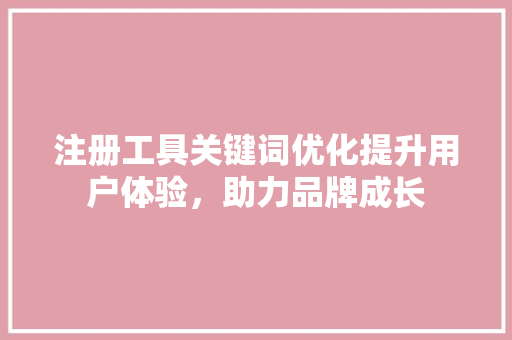 注册工具关键词优化提升用户体验，助力品牌成长