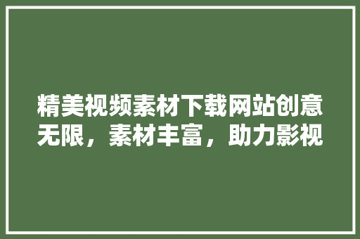 精美视频素材下载网站创意无限，素材丰富，助力影视创作