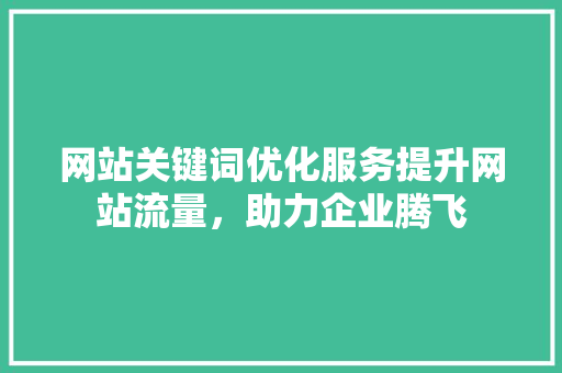 网站关键词优化服务提升网站流量，助力企业腾飞 电脑基础