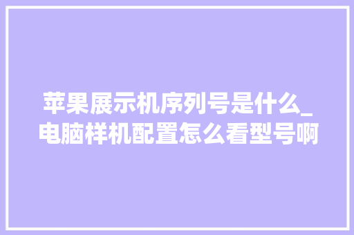 苹果展示机序列号是什么_电脑样机配置怎么看型号啊