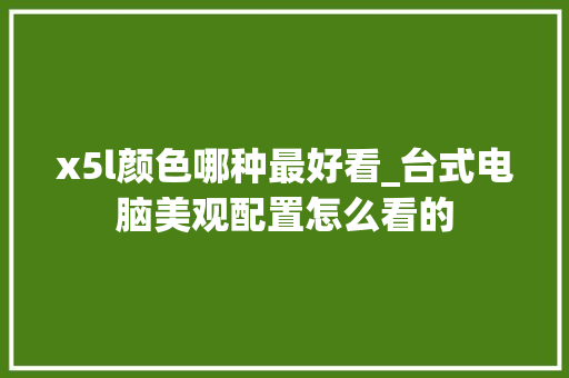 x5l颜色哪种最好看_台式电脑美观配置怎么看的