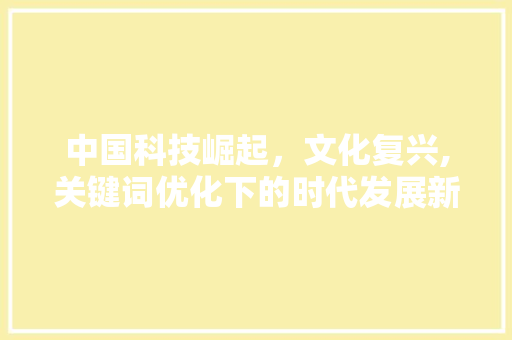 中国科技崛起，文化复兴,关键词优化下的时代发展新格局
