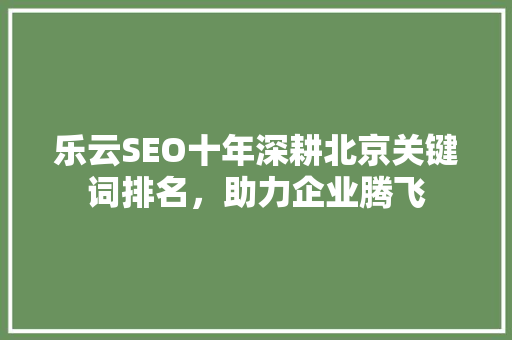 乐云SEO十年深耕北京关键词排名，助力企业腾飞