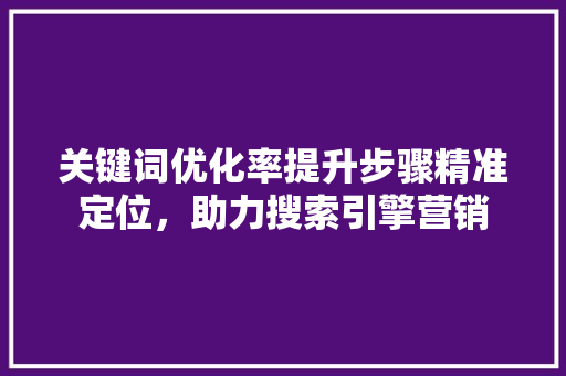关键词优化率提升步骤精准定位，助力搜索引擎营销