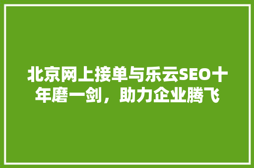 北京网上接单与乐云SEO十年磨一剑，助力企业腾飞