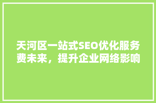 天河区一站式SEO优化服务费未来，提升企业网络影响力