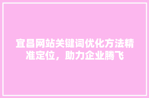 宜昌网站关键词优化方法精准定位，助力企业腾飞