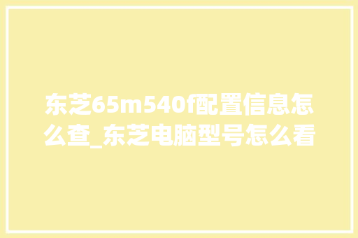 东芝65m540f配置信息怎么查_东芝电脑型号怎么看配置参数