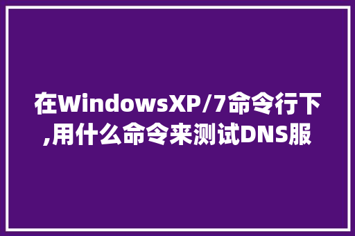 在WindowsXP/7命令行下,用什么命令来测试DNS服务器是否配置正确_电脑服务配置怎么看型号