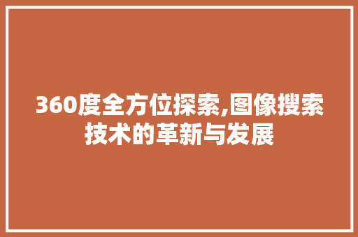 360度全方位探索,图像搜索技术的革新与发展 360度全方位探索,图像搜索技术的革新与发展 电脑配置
