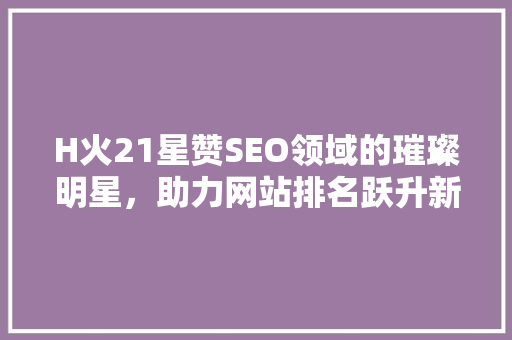H火21星赞SEO领域的璀璨明星，助力网站排名跃升新高度