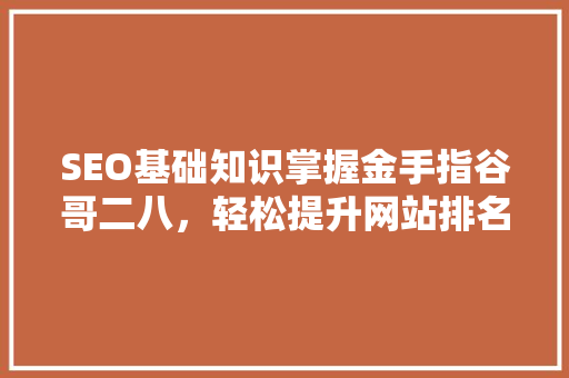 SEO基础知识掌握金手指谷哥二八，轻松提升网站排名