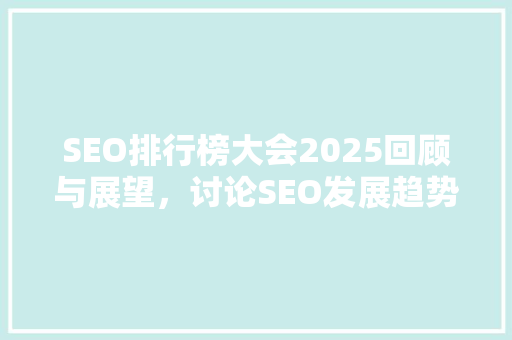 SEO排行榜大会2025回顾与展望，讨论SEO发展趋势