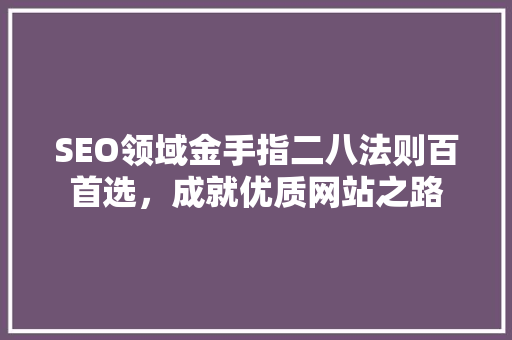 SEO领域金手指二八法则百首选，成就优质网站之路