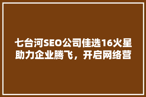 七台河SEO公司佳选16火星助力企业腾飞，开启网络营销新篇章