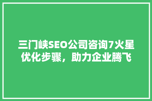 三门峡SEO公司咨询7火星优化步骤，助力企业腾飞