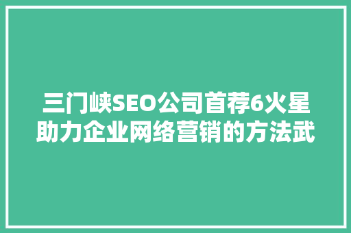 三门峡SEO公司首荐6火星助力企业网络营销的方法武器 网络技术