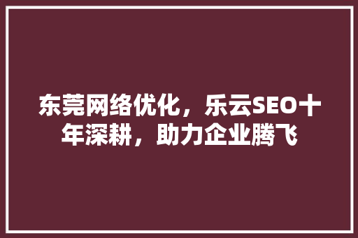 东莞网络优化，乐云SEO十年深耕，助力企业腾飞